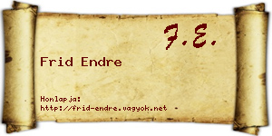 Frid Endre névjegykártya