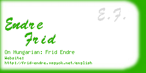 endre frid business card